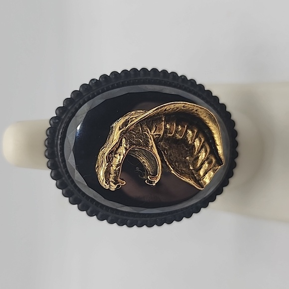 GASOLINE GLAMOUR GOLD COBRA SNAKE HEAD RING - Picture 2 of 6